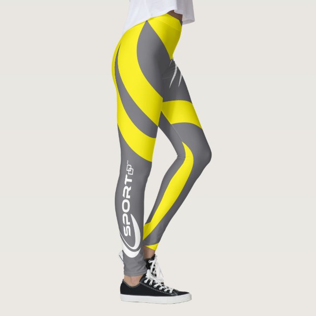 Damonti Sport New Wave Graugelbe Leggings (Rechts)