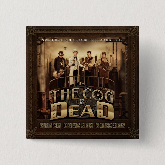 Dampf angetriebener Geschichten-Knopf Button (Vorderseite)