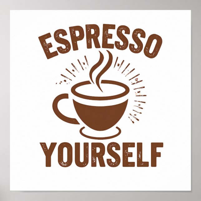 Dampf-Espresso-Cup-Illustration Poster (Vorne)