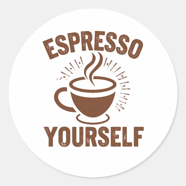 Dampf-Espresso-Cup-Illustration Runder Aufkleber (Vorderseite)
