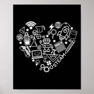 Dampf-Herzform-Stem-Lehrer Wissenschaftsliebhaber Poster