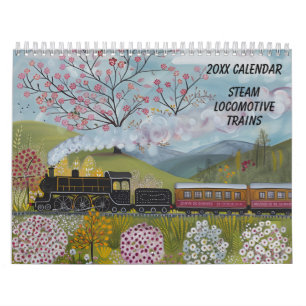 Dampf-Lokomotiven Saisonaler Kunstkalender Kalender