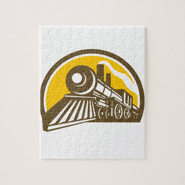 Dampf-Lokomotivzug-Ikone Puzzle (Vertikal)