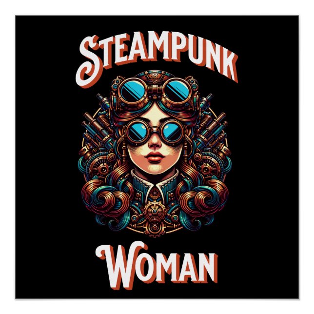 Dampf-Punk-Frau Poster (Vorderseite)