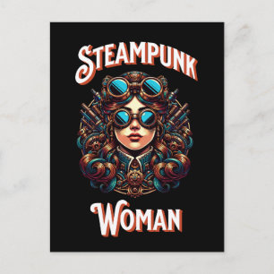 Dampf-Punk-Frau Postkarte