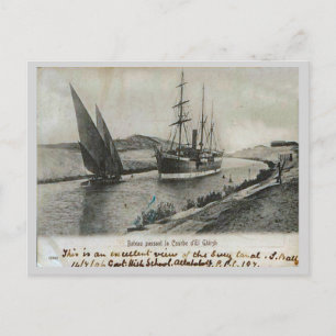 Dampf und Segel im Suezkanal Postkarte