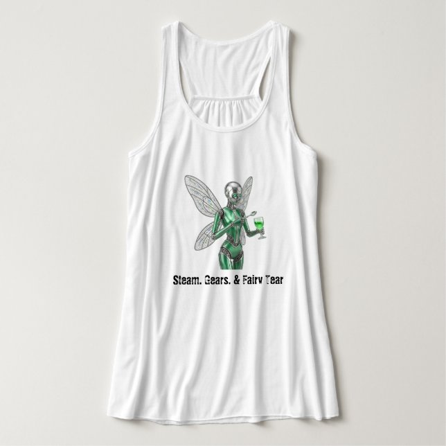 Dampf, Zahnräder und Feentränen Steampunk Tank Top (Design Vorderseite)