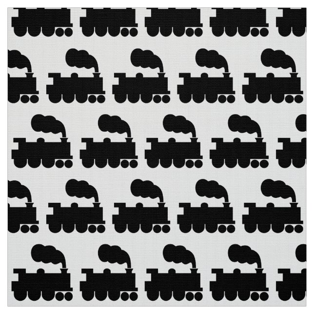Dampf-Zug-Symbol-Muster - Schwarzes Stoff (Muster)