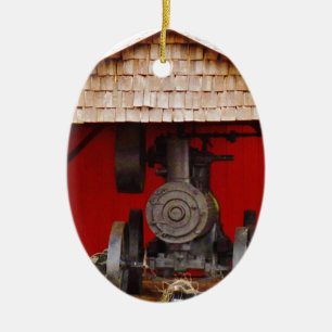 Dampfantrieb Antique Tracter Keramik Ornament