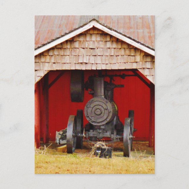 Dampfantrieb Antique Tracter Postkarte (Vorderseite)