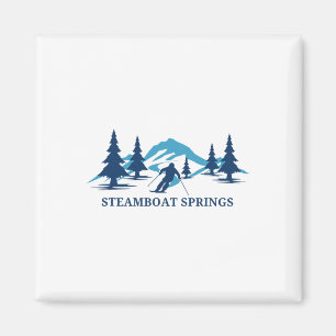 Dampfbad Quellen Colorado Skigebiet Skifahren Skif Magnet