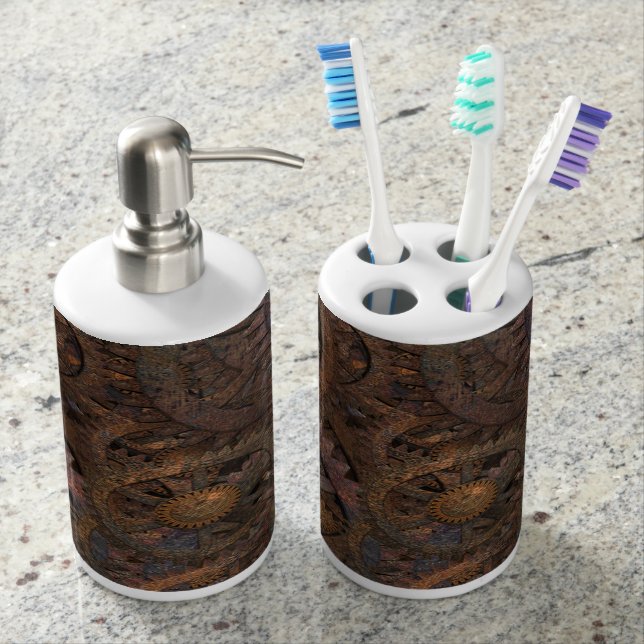 Dampfbad Zubehör Seifenspender & Zahnbürstenhalter (Vorderseite)