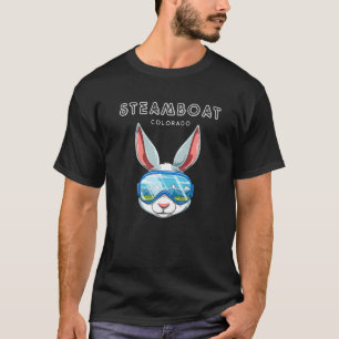 Dampfboot Colorado Usa Ski und Snowboard Kaninchen T-Shirt