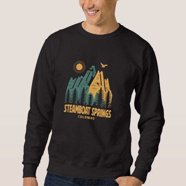 Dampfboot Federn Colorado Wandern Außenbereich Sweatshirt (Vorderseite)