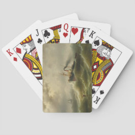 Dampfboot in einem Sturm an der Nordsee Spielkarten