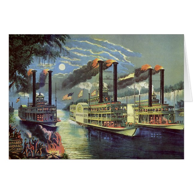 Dampfboote für Vintage Transport- und Reiseschiffe (Vorderseite (Horizontal))