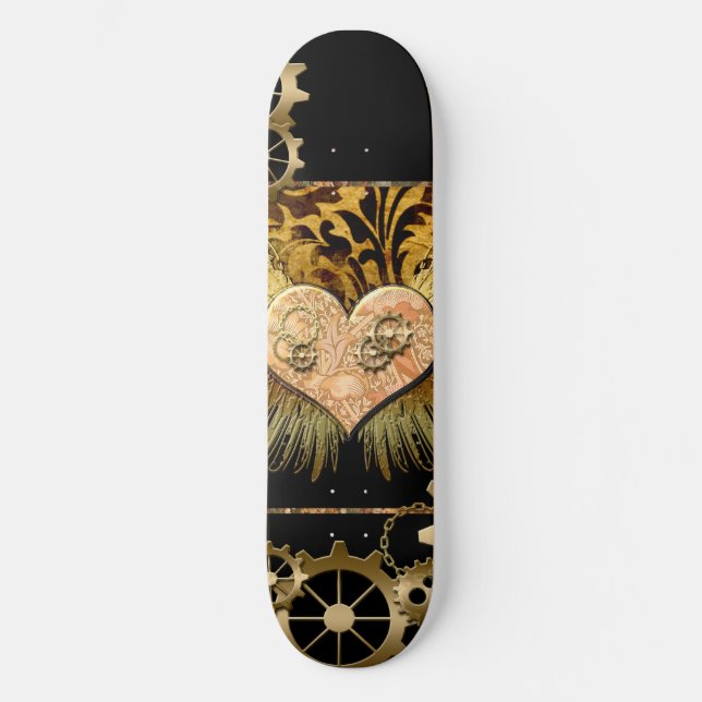 Dampfbunker Herz Skateboard (Vorderseite)