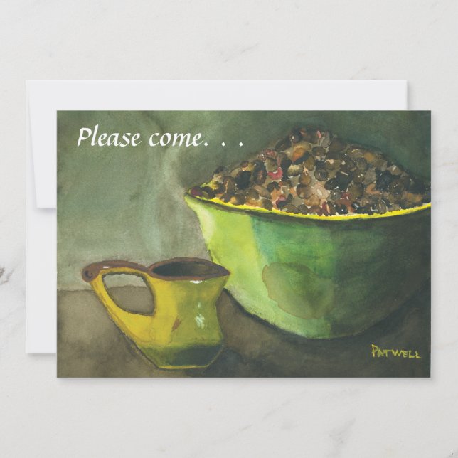 Dampfcup des Kaffees Sonntag Brunch Einladung (Vorderseite)