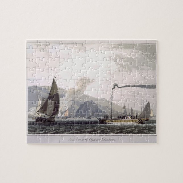 Dämpfen Sie Boot auf dem Clyde nahe Dumbarton, von Puzzle (Horizontal)