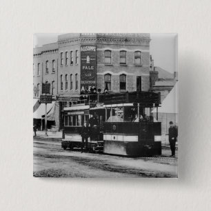 Dämpfen Sie Tram in Nordlondon in den 1880s Button