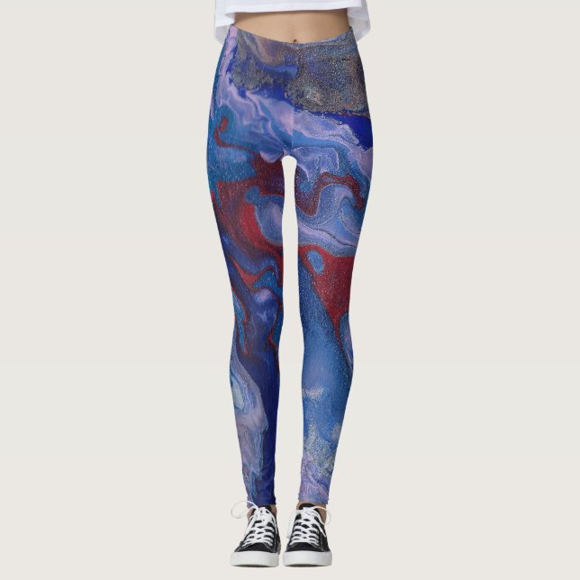 Dampfende abstrakte Leggings (Vorderseite)