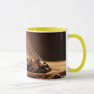 Dampfende Kaffeebohnen Aufkleber für Kaffeeliebhab Tasse
