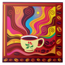 Dampfende Kaffeetasse Muster Fliese