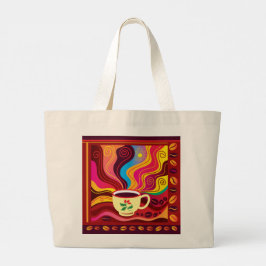 Dampfende Kaffeetasse Muster Jumbo Stoffbeutel