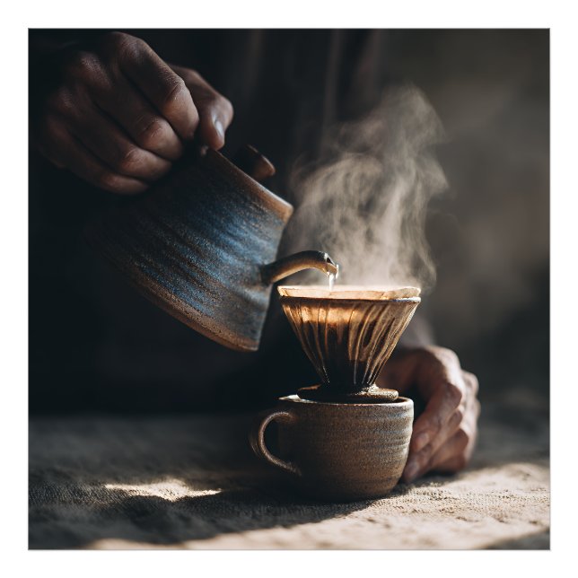 Dampfende Keramik Pour Over Fotodruck (Vorne)
