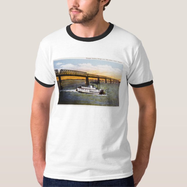 Dampfer, der Brücke, den Ohio, Kairo, Illinois T-Shirt (Vorderseite)