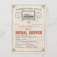 Dampfer-Kreuzfahrt-Karten-Einladungs-Brautparty