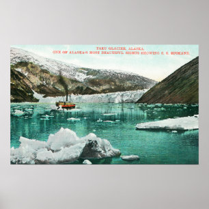 Dampfer SS Spokane, der durch Gletscher Poster