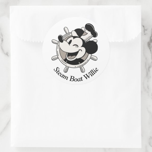 Dampfer Willie Maus Aufkleber (Tasche)