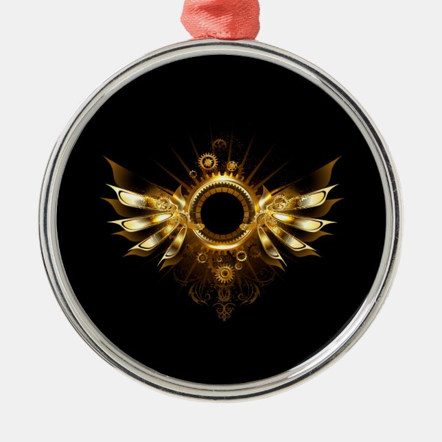 Dampfflügel Ornament Aus Metall (Vorne)