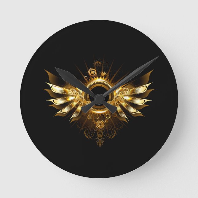 Dampfflügel Runde Wanduhr (Vorderseite)