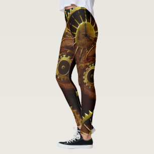 Dampfgestänge und Rohre, die die Lichter aufreißen Leggings