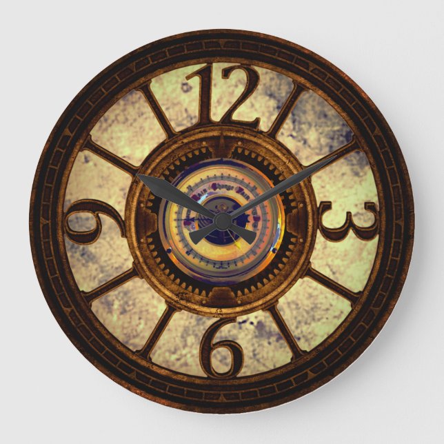 Dampfgetriebe - Kupfer - Uhr (Vorderseite)