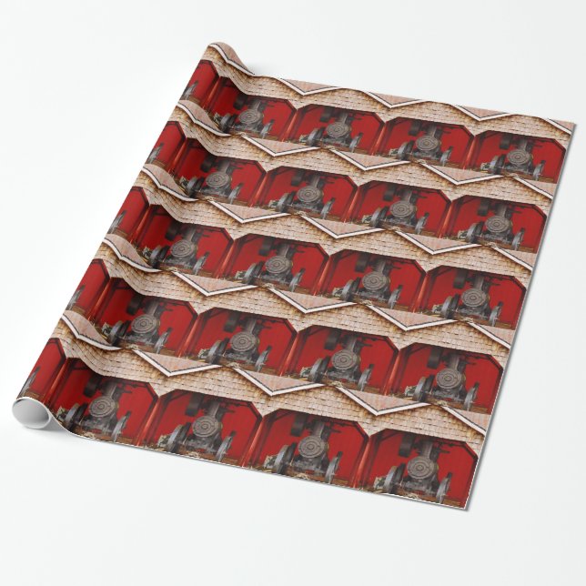 Dampfgetriebene Antiquität Schlepper Geschenkpapier (Ungerollt)