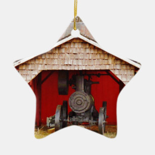 Dampfgetriebene Antiquität Traktor Keramikornament