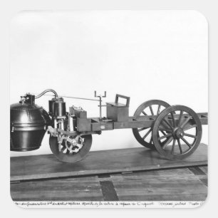 Dampfgetriebenes Auto erfunden Quadratischer Aufkleber