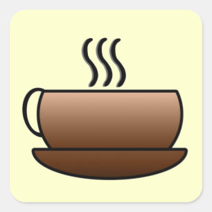 Dampfkaffee-Tasse Quadratischer Aufkleber