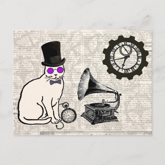 Dampfkatze Postkarte (Vorderseite)