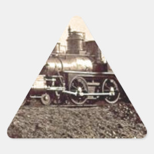 Dampflok Eisenbahn Zug alte Lokomotive Dreieckiger Aufkleber