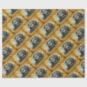 Dampflok im Vintage-Stil Geschenkpapier