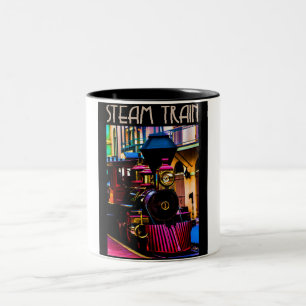 Dampflok-Kaffeetasse Zweifarbige Tasse