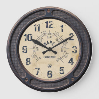 Dampflok-Vintage-Bahnhof-Wanduhr Große Wanduhr