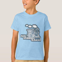 Dampflok-Vorfahrt Lokomotive Blue Kids T - Shirt
