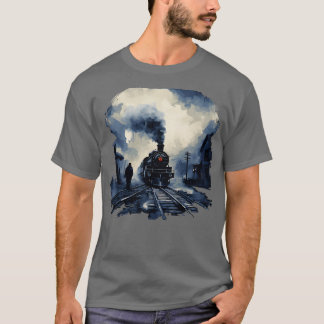 Dampflokomotive am Bahnhof T-Shirt