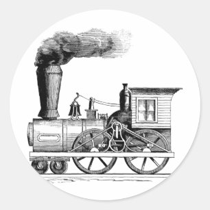 Dampflokomotive aus alter Zeit Runder Aufkleber