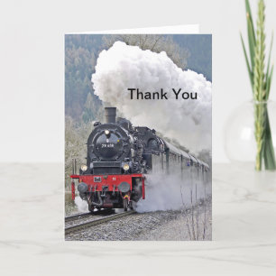 Dampflokomotive Foto im Vintage-Stil Dankeskarte